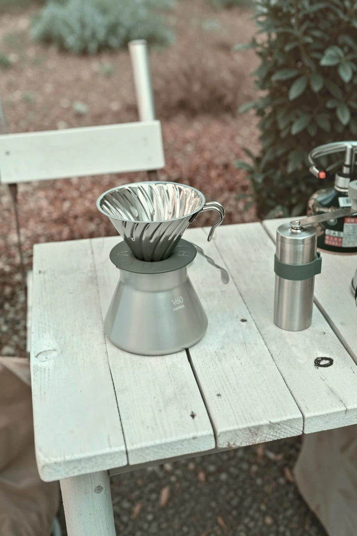 Hario Outdoor V60 Metal Dripper (Size 02) – Hairline Silver