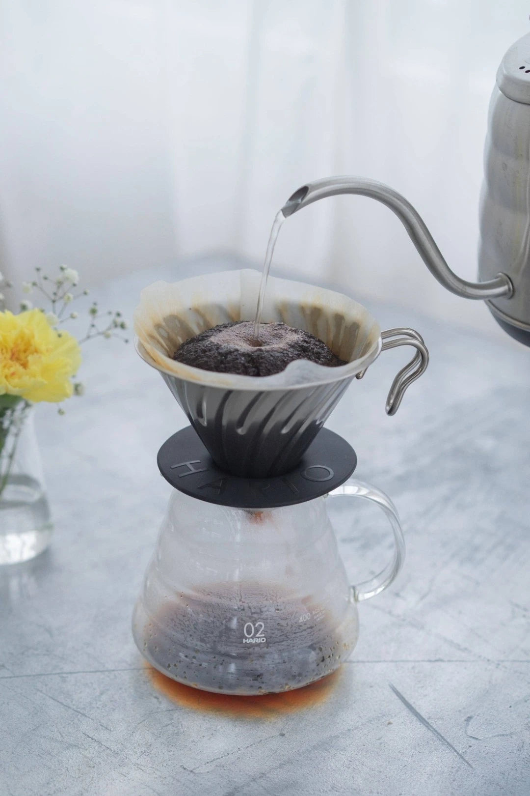 Hario Outdoor V60 Metal Dripper (Size 02) – Hairline Silver