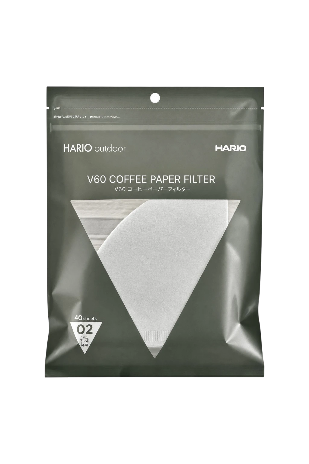 Hario Outdoor V60 Paper Filters 02 White 40 Count