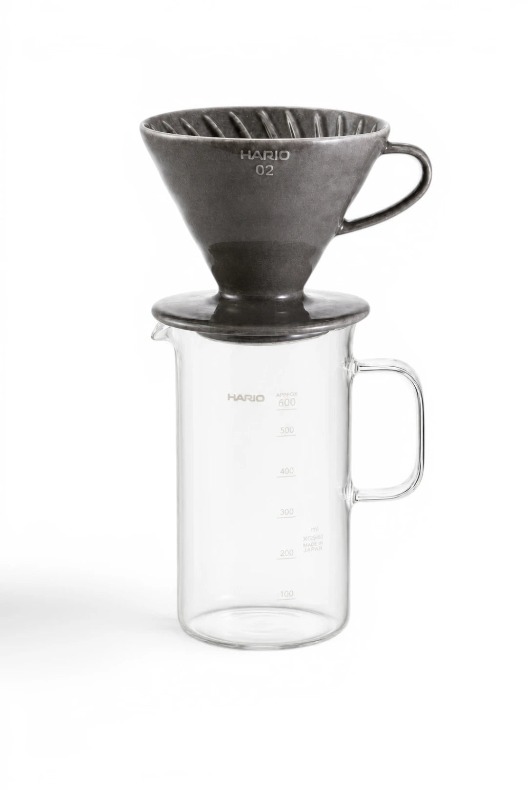Hario V60 Ceramic Dripper & Beaker Server Set Gray 600mL