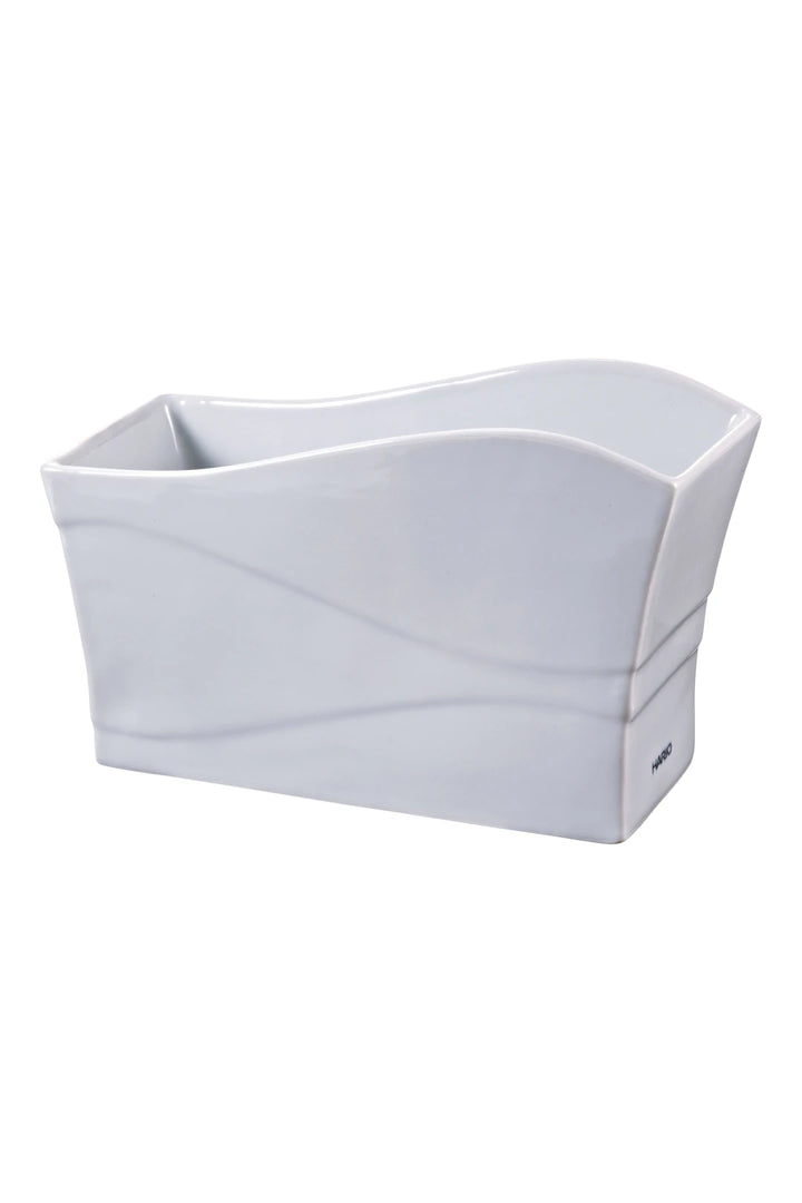 Picture of White Hario V60 Ceramic Paper Filter Stand on white background. 