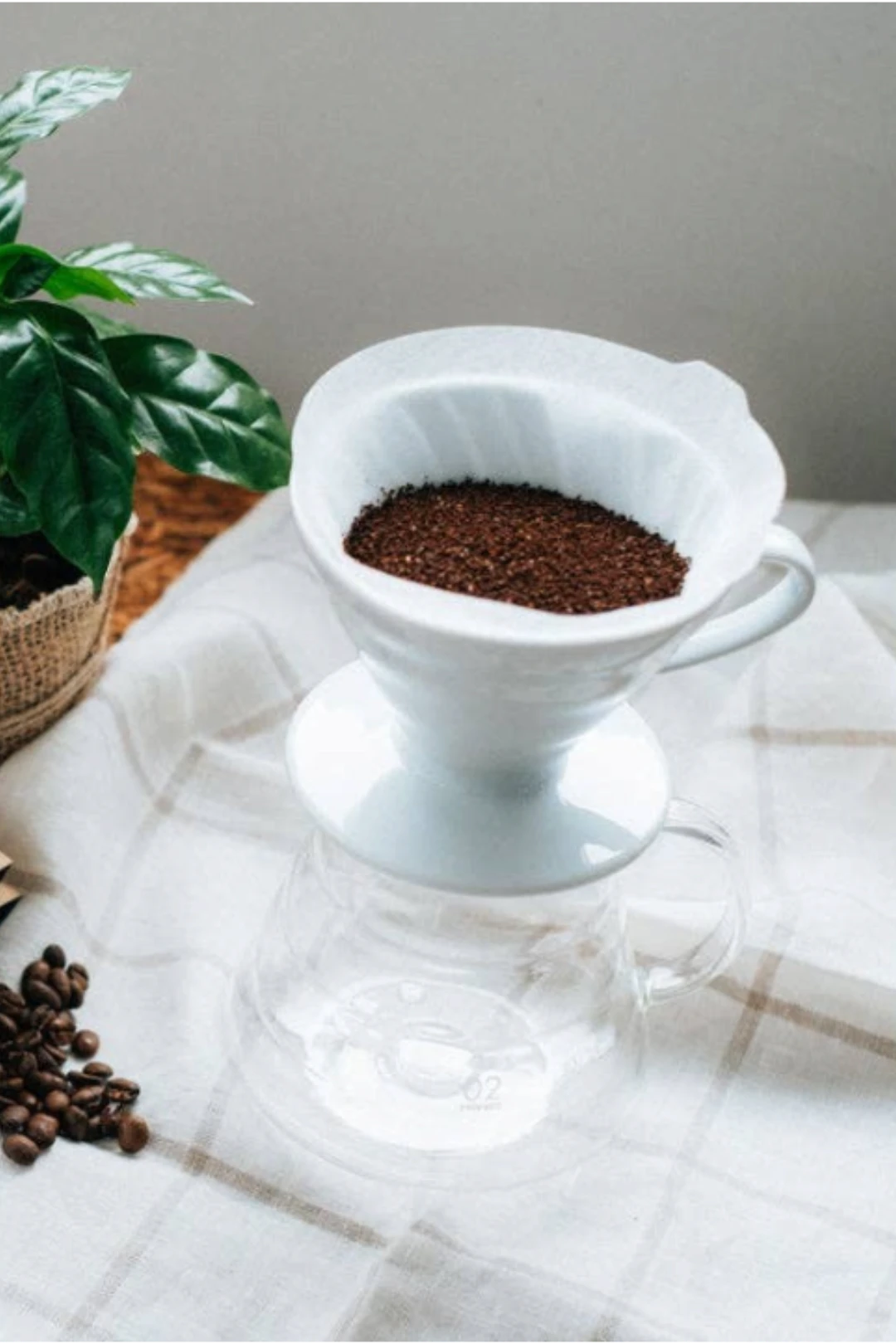 Hario V60 Ceramic Pour Over Coffee Dripper – White | Size 02