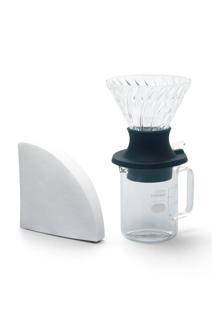 Hario V60 SWITCH Glass Dripper and Server Set (Size 02)
