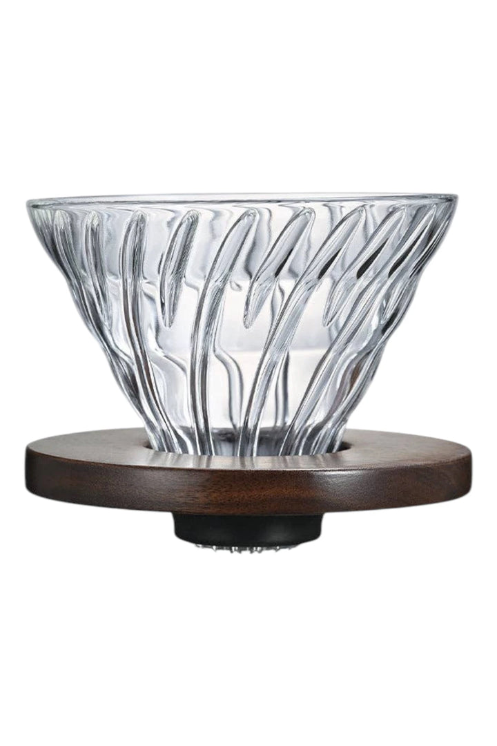 Hario V60 Walnut Series Glass Pour Over Coffee Dripper | Size 02