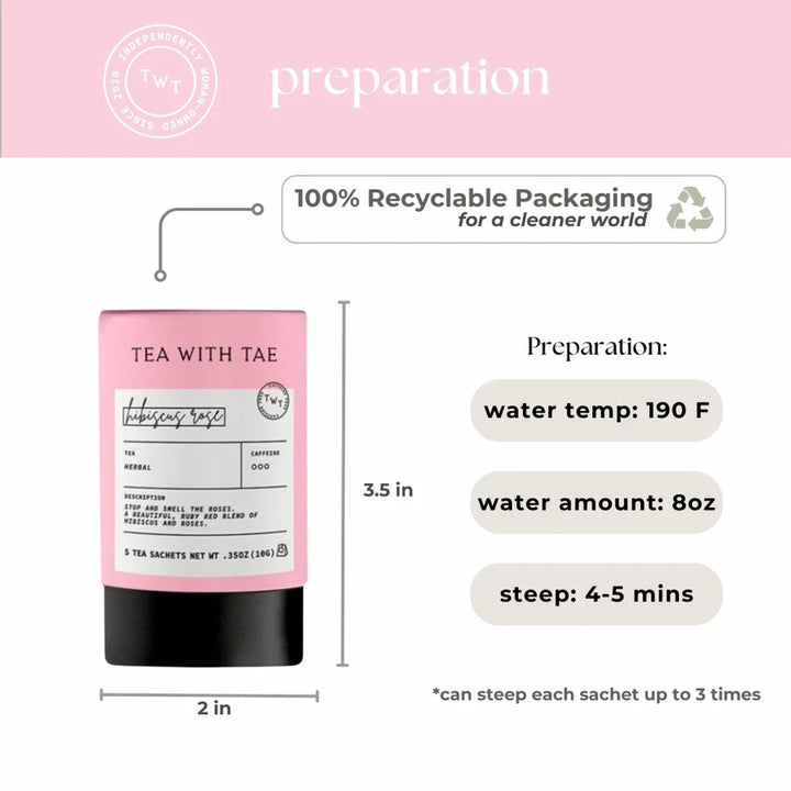 Hibiscus Rose Herbal Tea Mini Tube