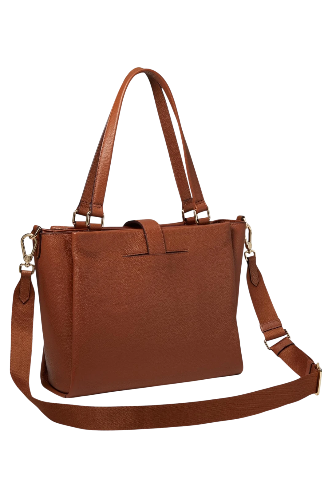 Cole Haan Essential Carryall Satchel Pebbled Leather Handbag - British Tan