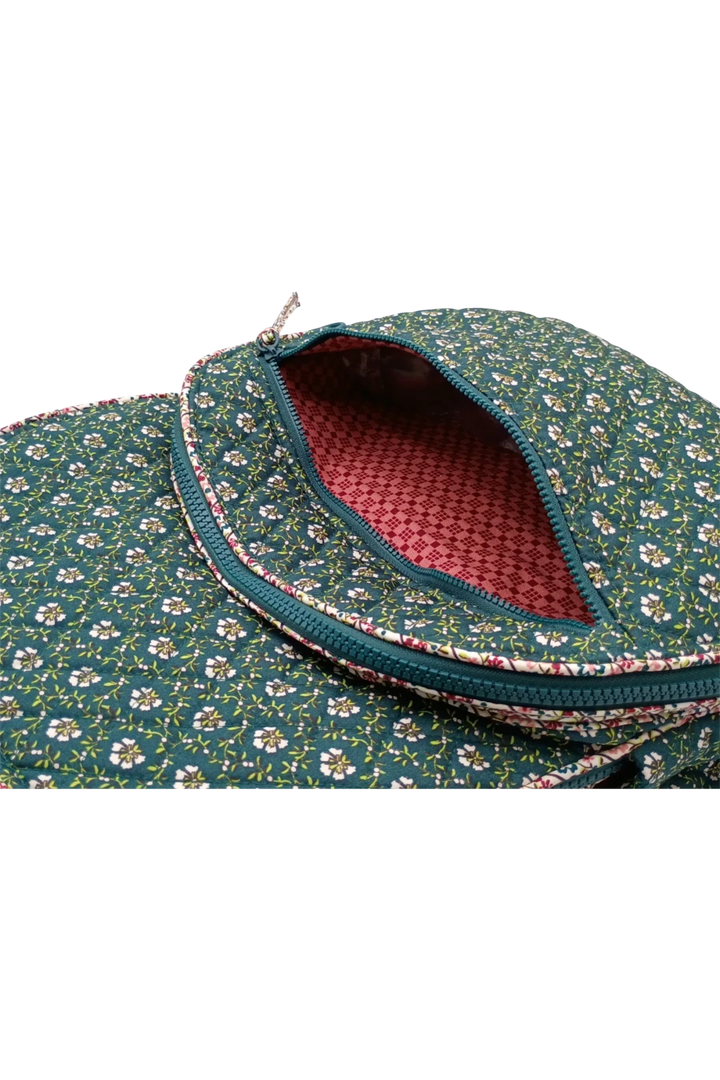 Vera Bradley Premium Cotton Large Bancroft Backpack – Mistletoe Lattice