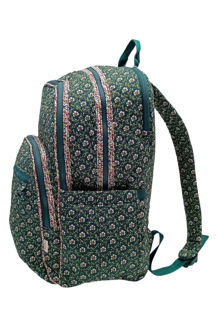 Vera Bradley Premium Cotton Large Bancroft Backpack – Mistletoe Lattice