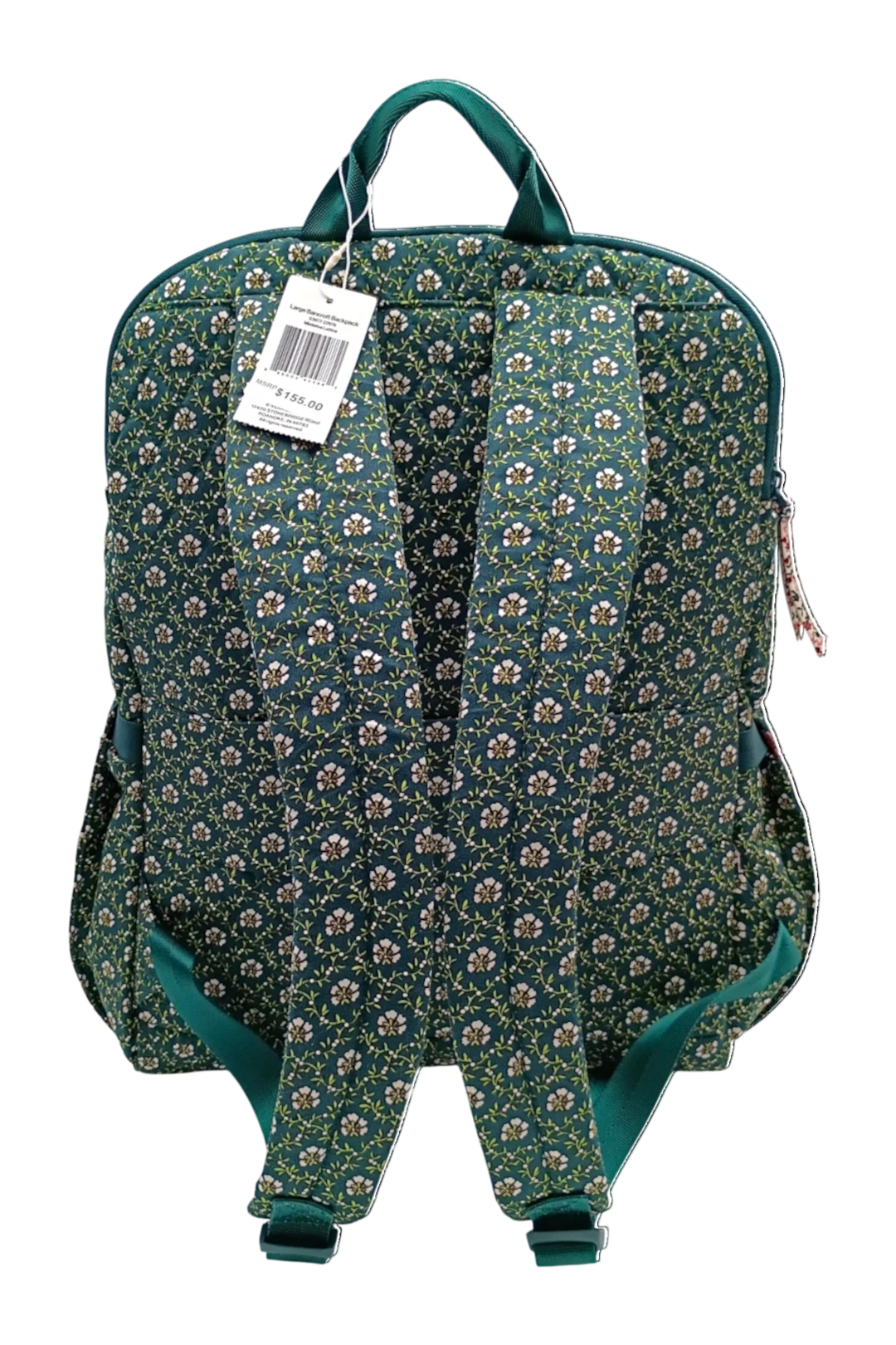Vera Bradley Premium Cotton Large Bancroft Backpack – Mistletoe Lattice