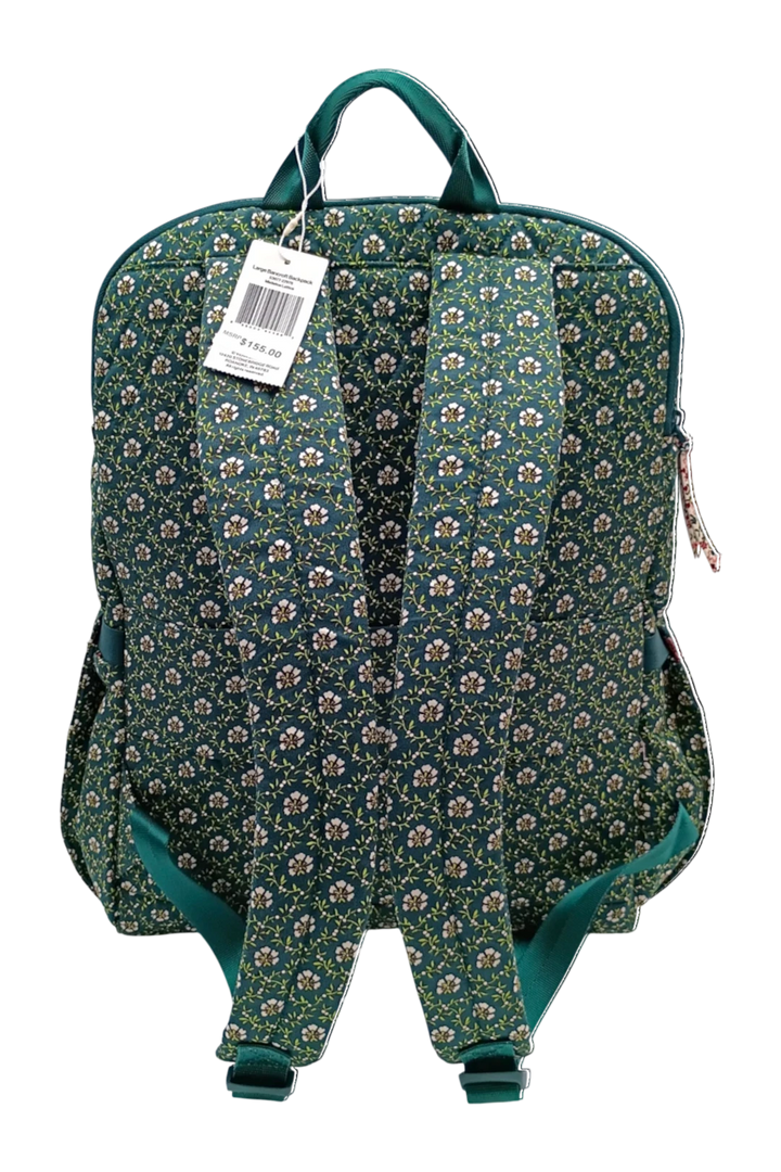Vera Bradley Premium Cotton Large Bancroft Backpack – Mistletoe Lattice
