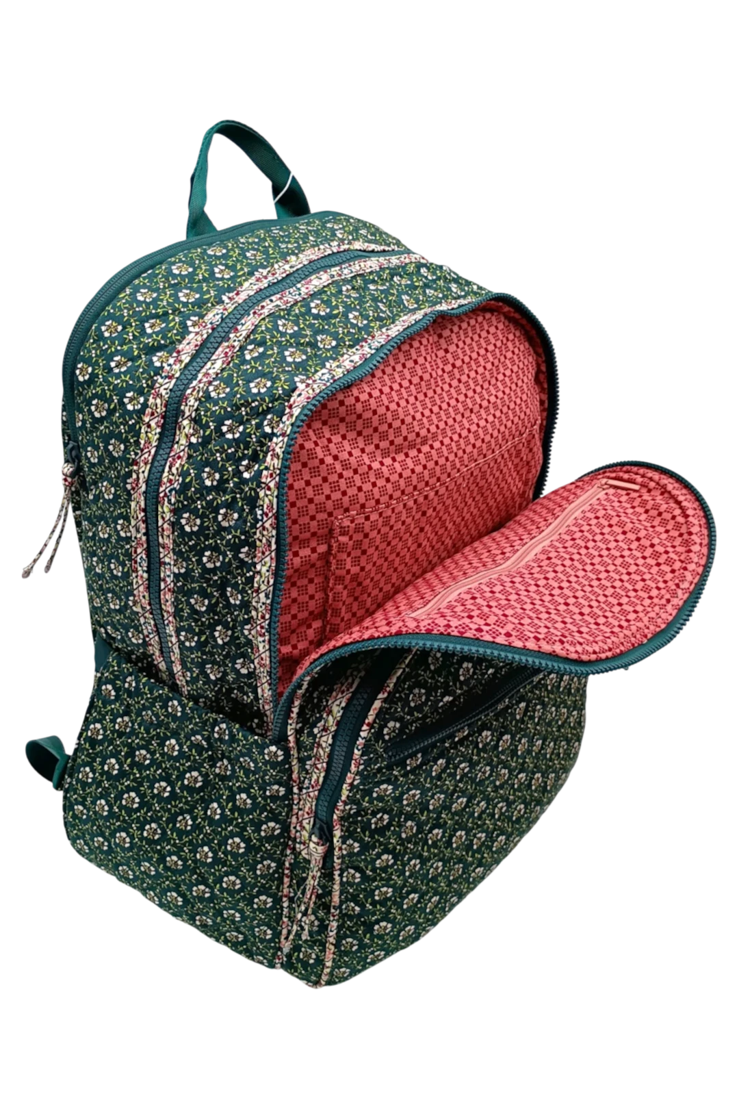 Vera Bradley Premium Cotton Large Bancroft Backpack – Mistletoe Lattice