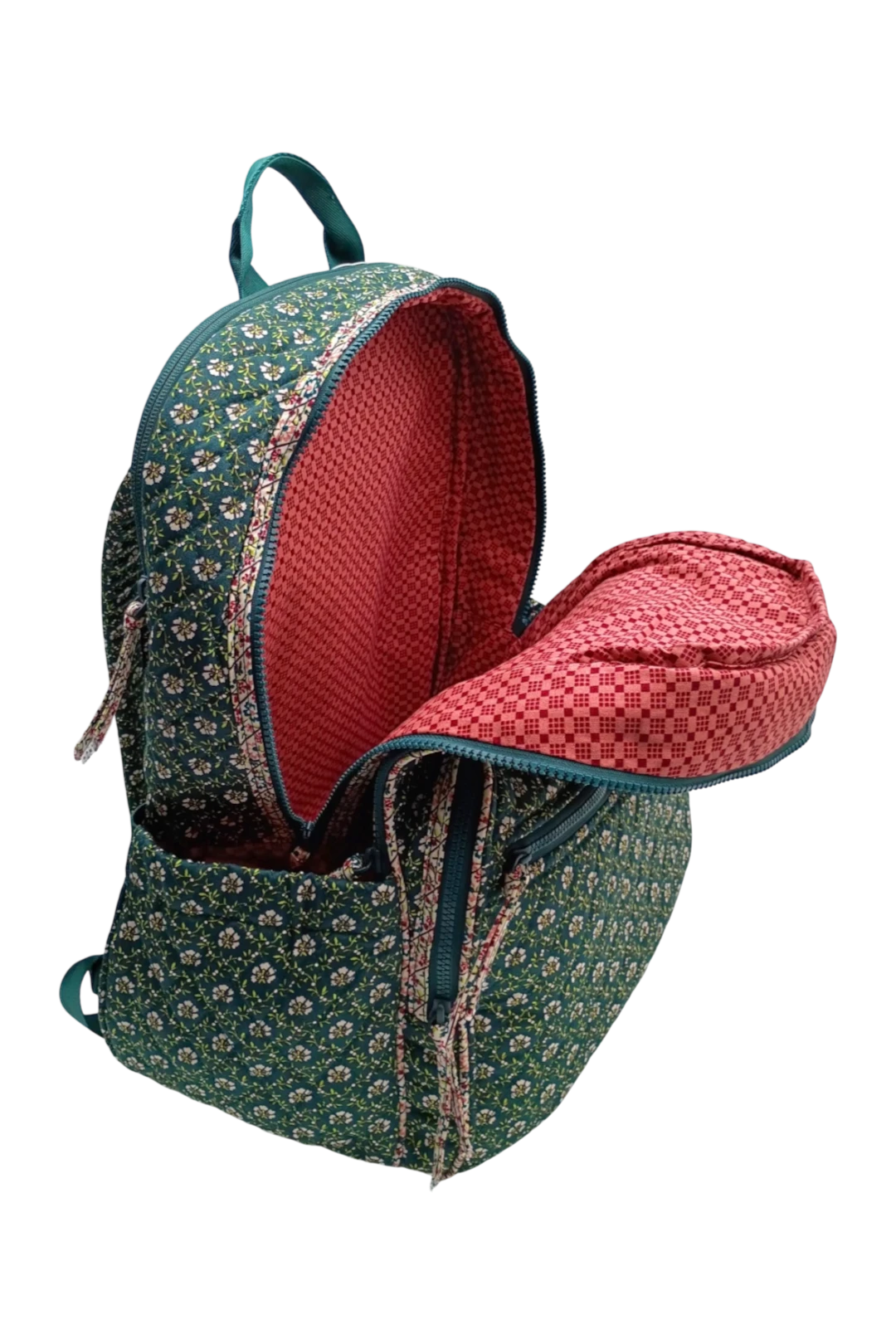 Vera Bradley Premium Cotton Large Bancroft Backpack – Mistletoe Lattice