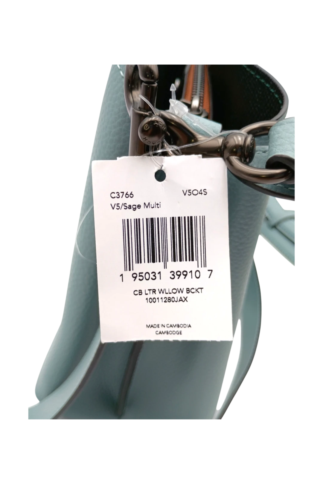 COACH Willow Color-Block Leather Bucket Bag in Sage Multi