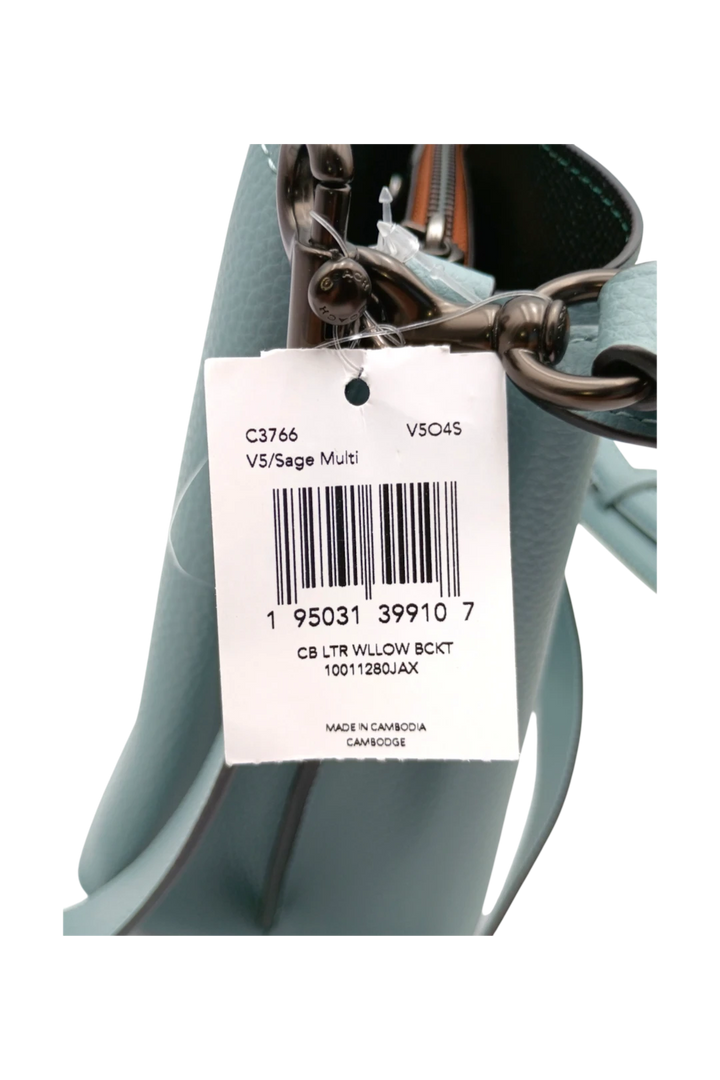COACH Willow Color-Block Leather Bucket Bag in Sage Multi