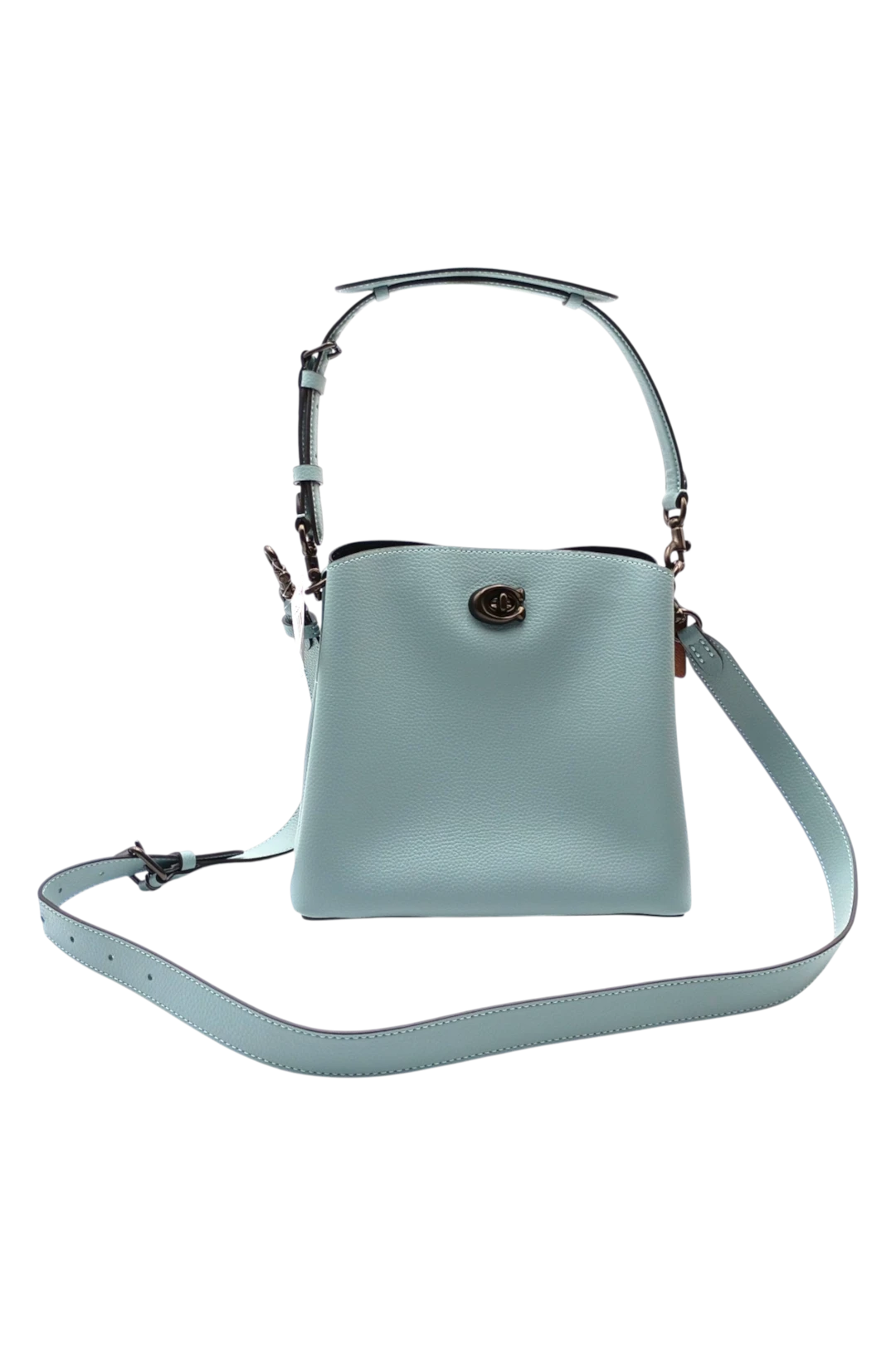 COACH Willow Color-Block Leather Bucket Bag in Sage Multi