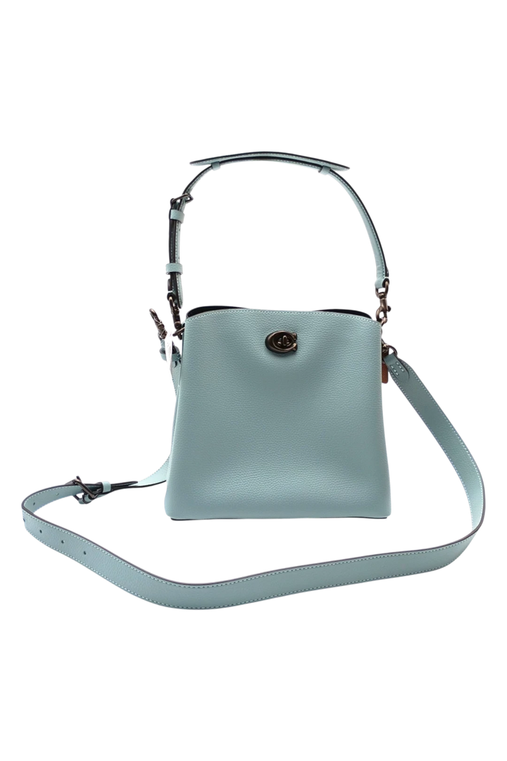 COACH Willow Color-Block Leather Bucket Bag in Sage Multi