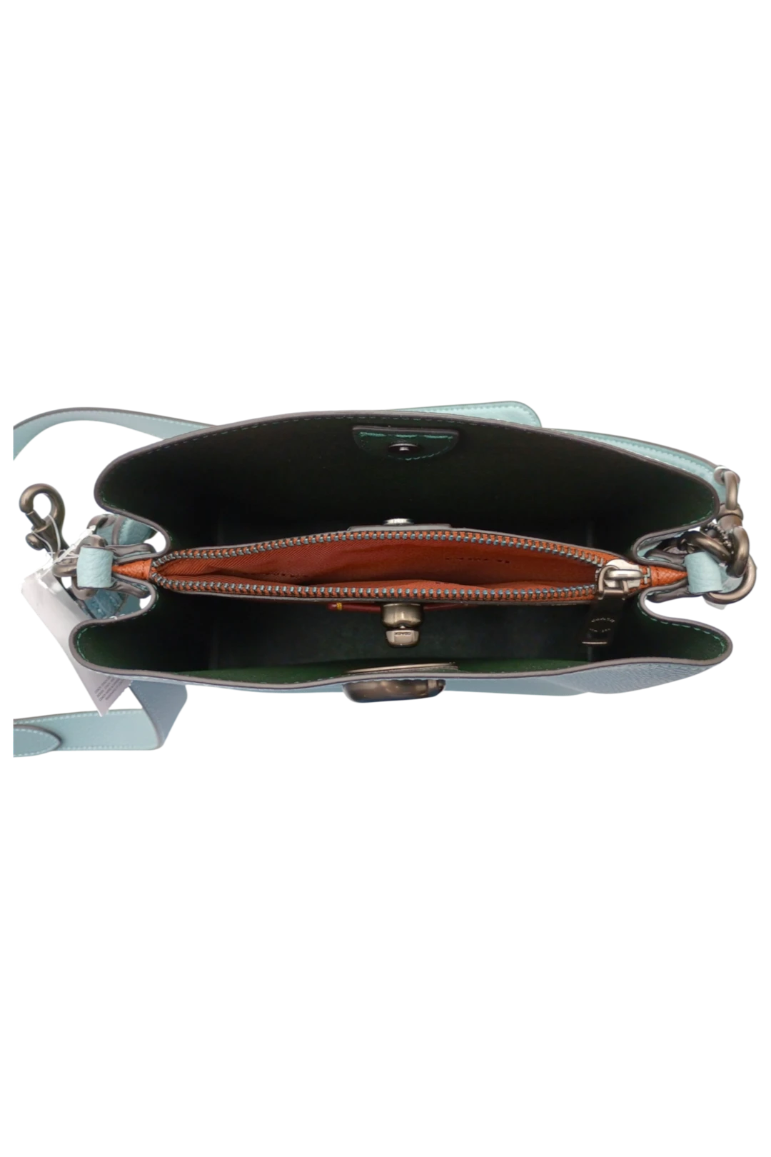 COACH Willow Color-Block Leather Bucket Bag in Sage Multi