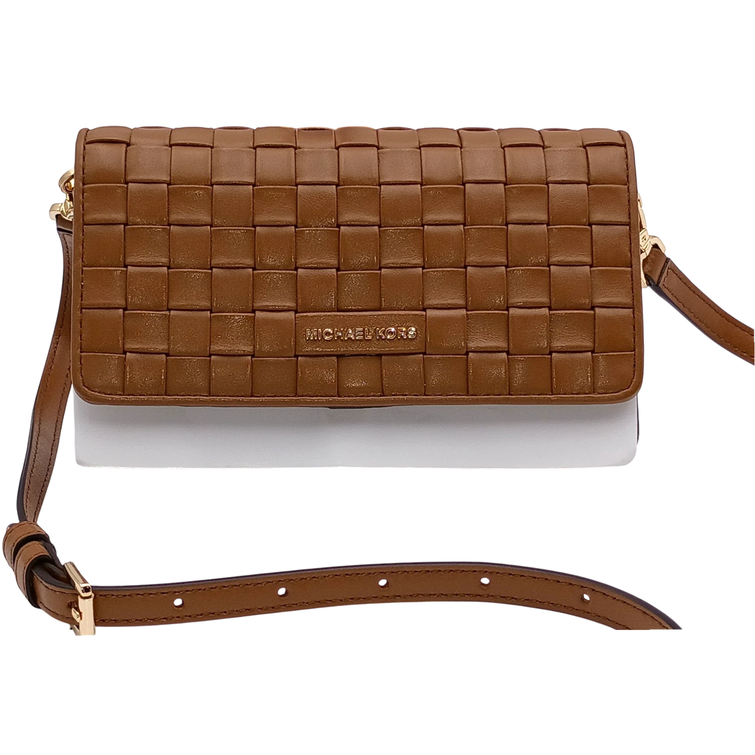 Michael Kors Jet Set Woven Leather Crossbody – Luggage