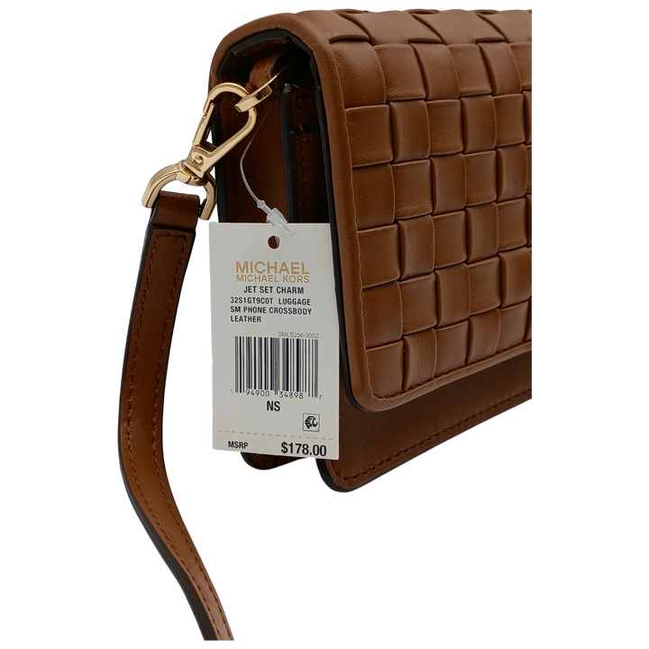 Michael Kors Jet Set Woven Leather Crossbody – Luggage