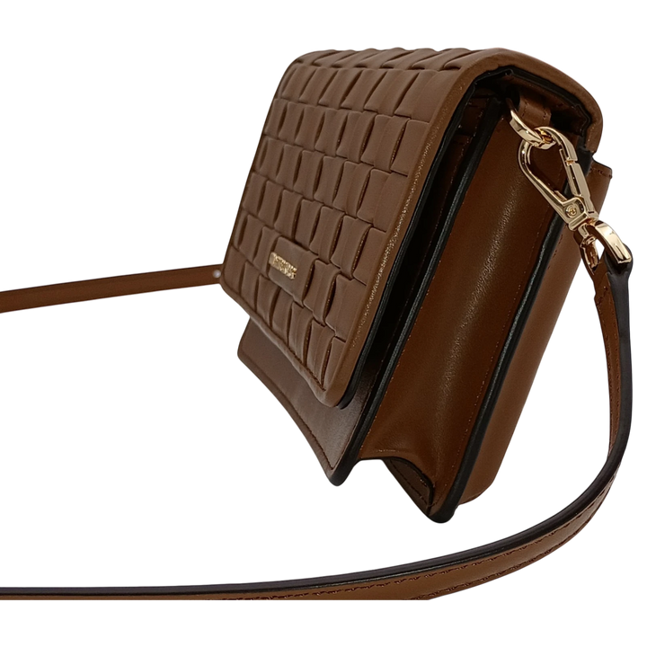 Michael Kors Jet Set Woven Leather Crossbody – Luggage
