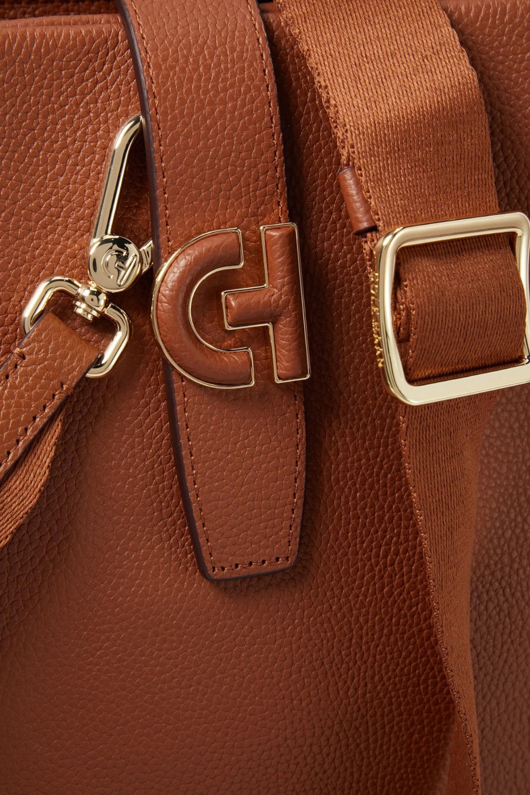 Cole Haan Essential Carryall Satchel Pebbled Leather Handbag - British Tan