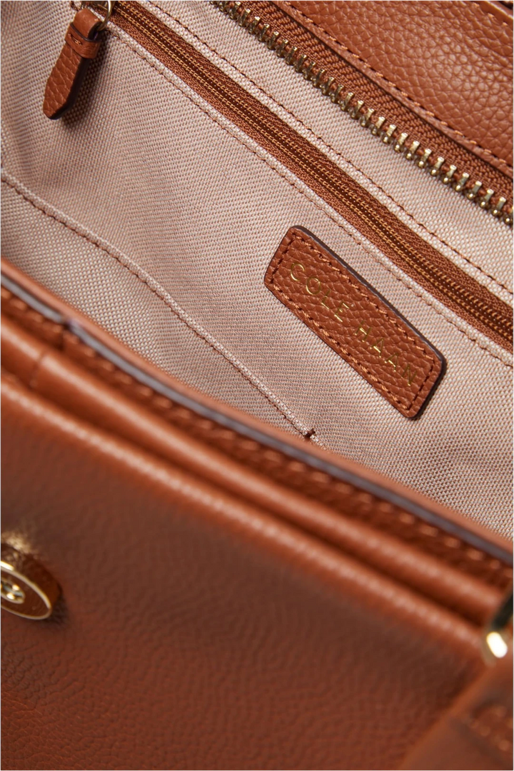 Cole Haan Essential Carryall Satchel Pebbled Leather Handbag - British Tan