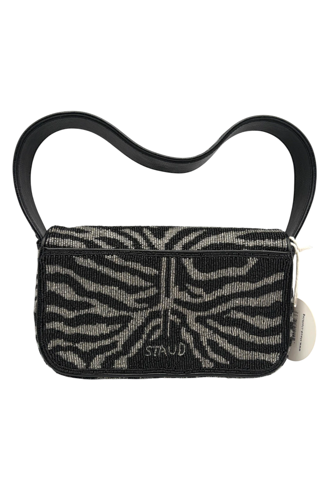 STAUD Tommy Beaded Bag - Black & White