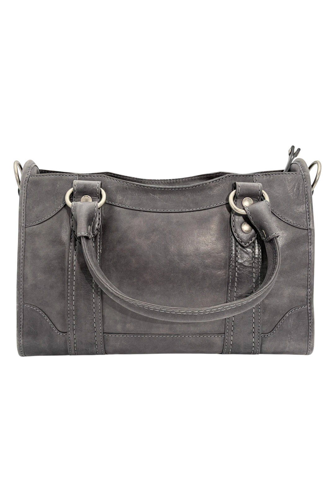 FRYE Melissa Satchel Leather Handbag - Carbon (Open Box)
