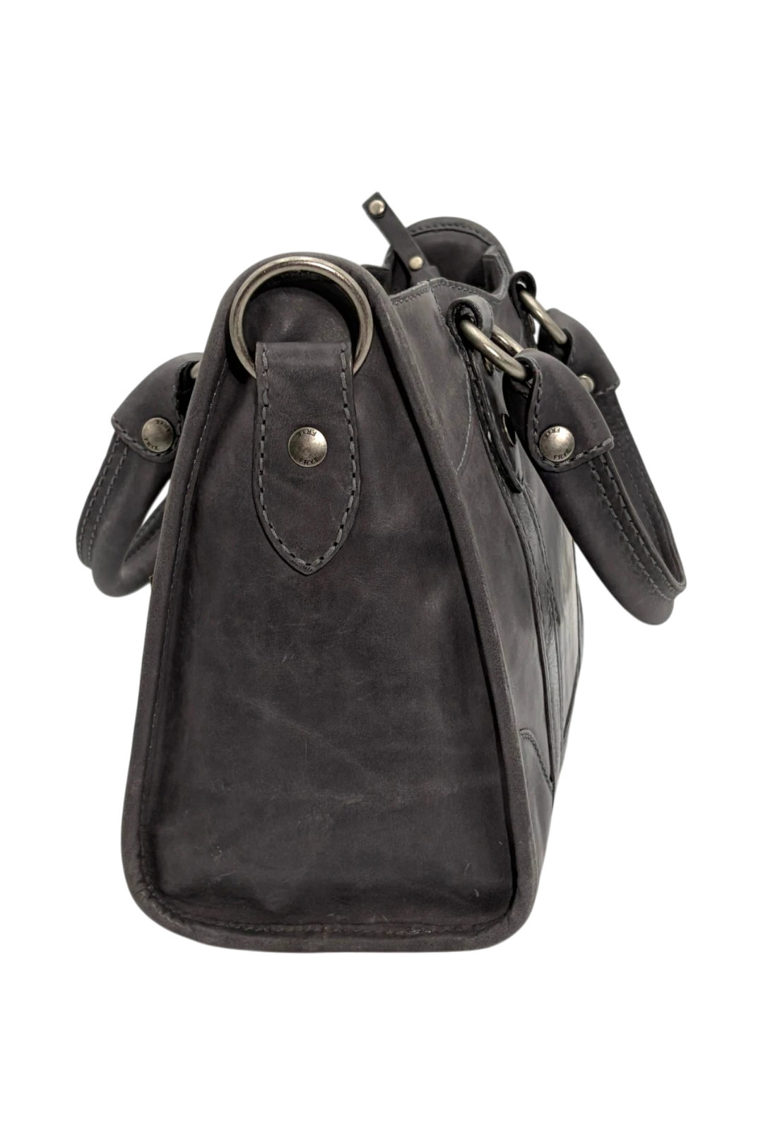 FRYE Melissa Satchel Leather Handbag - Carbon (Open Box)