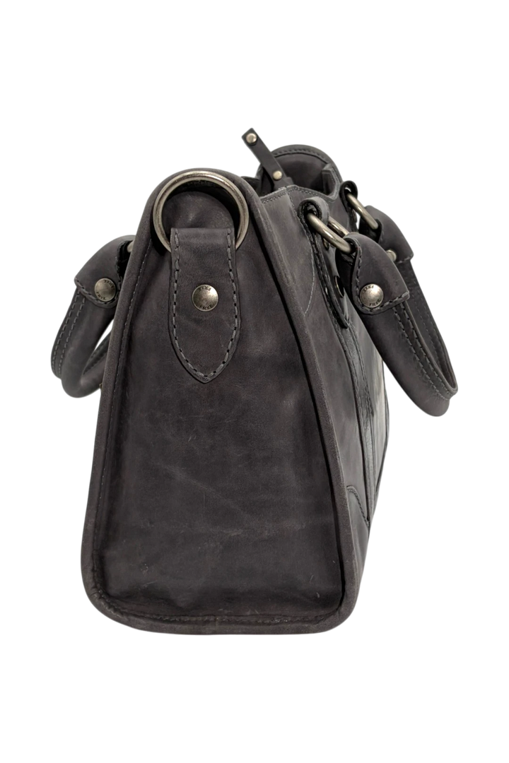 FRYE Melissa Satchel Leather Handbag - Carbon (Open Box)