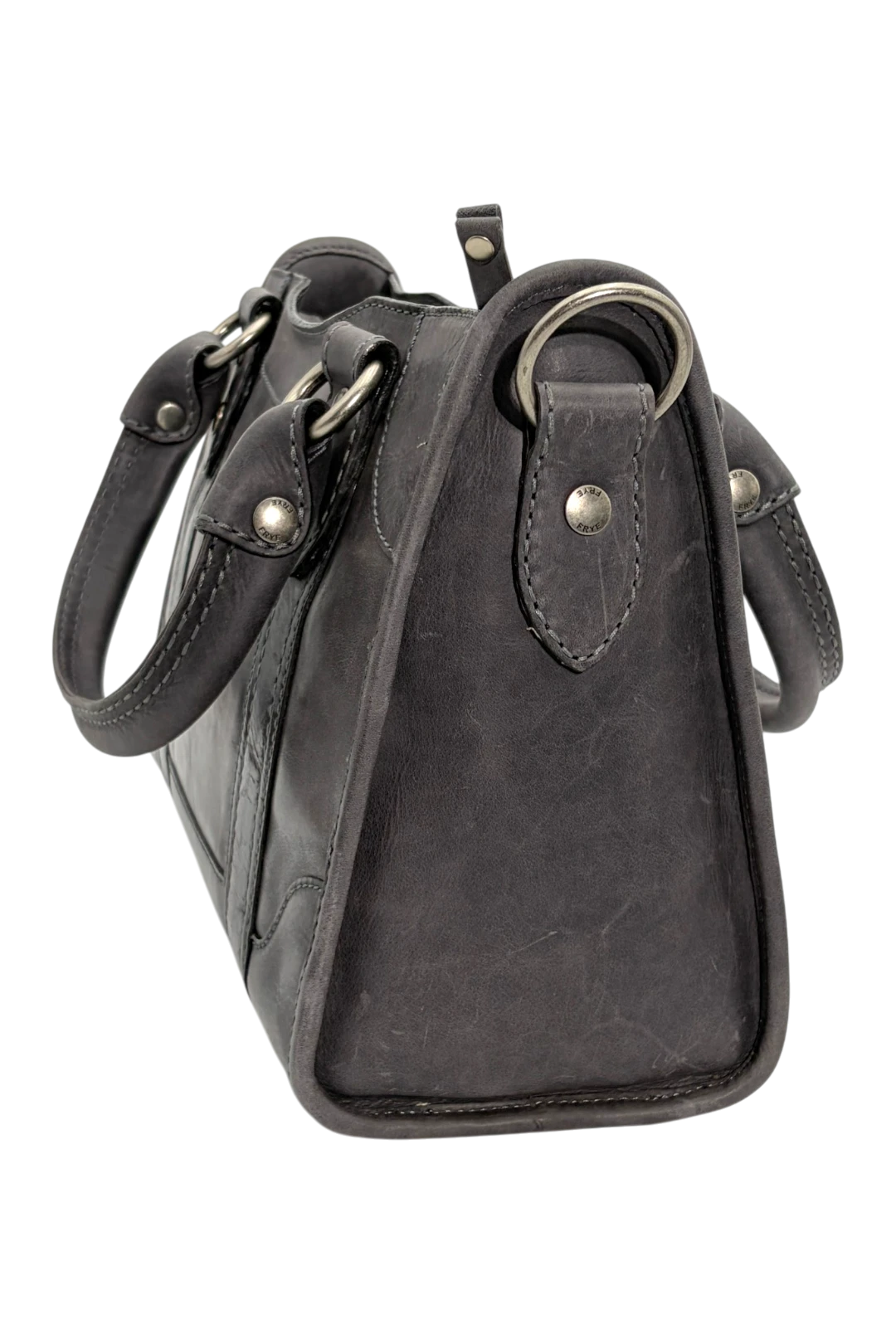FRYE Melissa Satchel Leather Handbag - Carbon (Open Box)