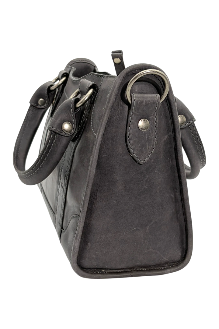 FRYE Melissa Satchel Leather Handbag - Carbon (Open Box)