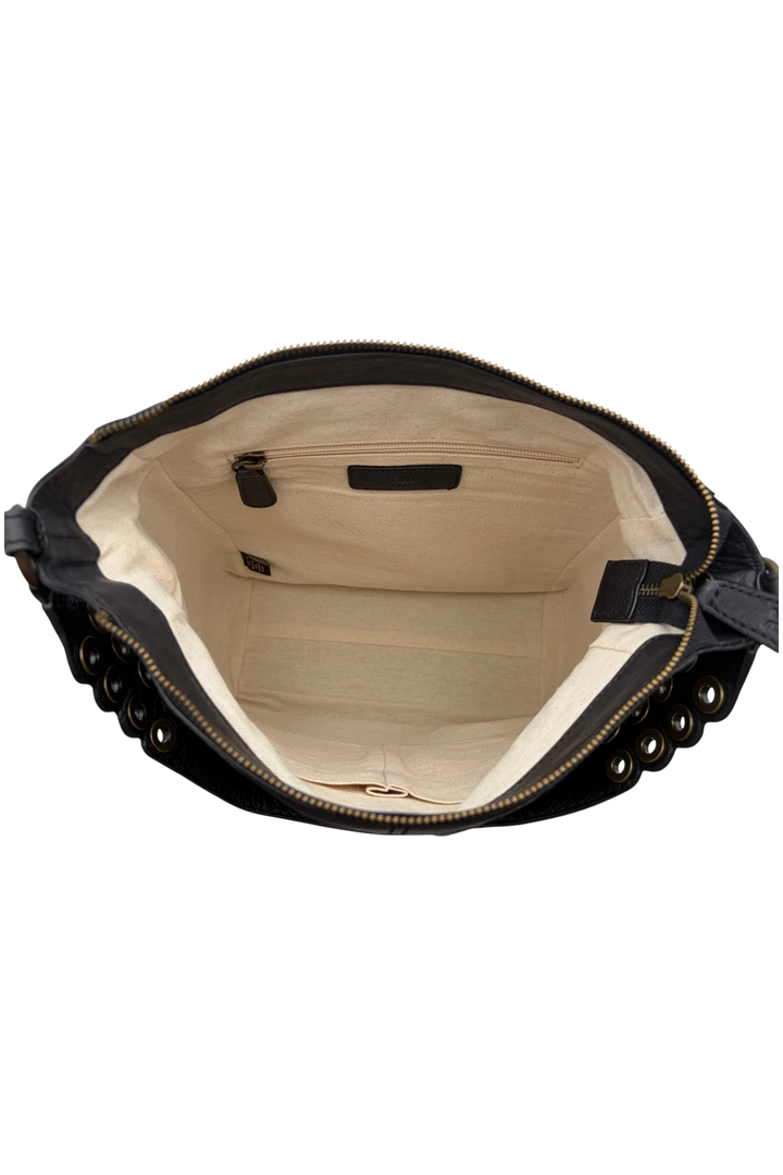 FRYE Claire Leather Hobo Bag with Dust Bag - Black