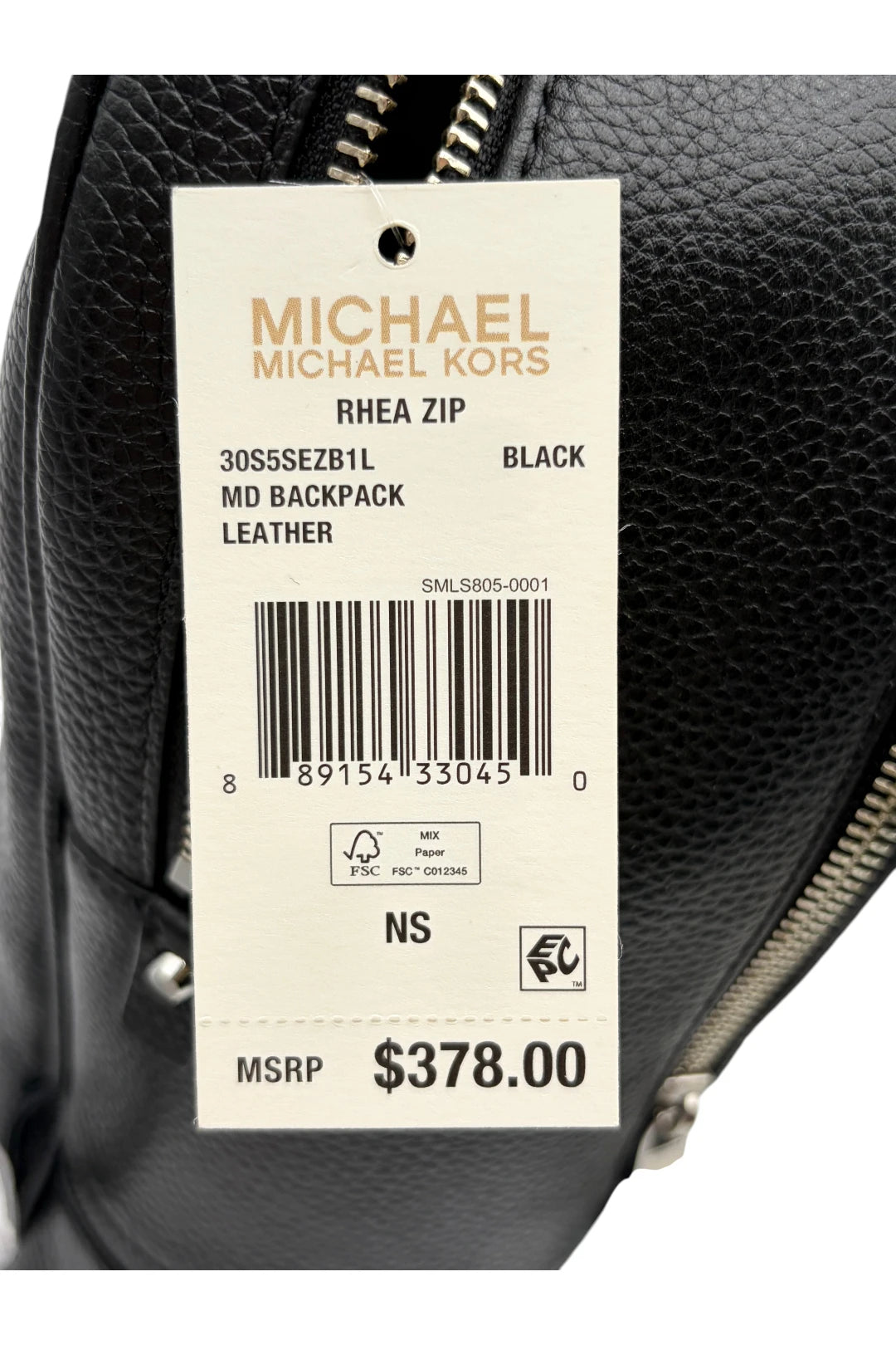 Michael Kors Rhea Medium Pebbled Leather Backpack - Black