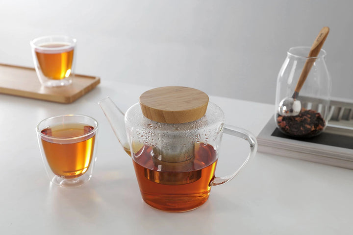 Infusion™ Glass Teapot with Wood Lid & Infuser – 34 oz