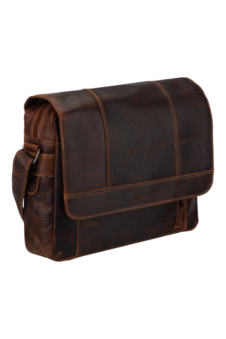 Jordan Leather Messenger Bag 15.6" – Chestnut