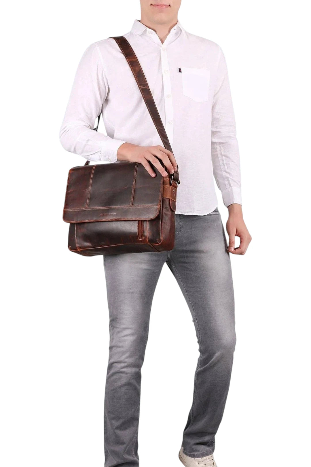 Jordan Leather Messenger Bag 15.6" – Chestnut