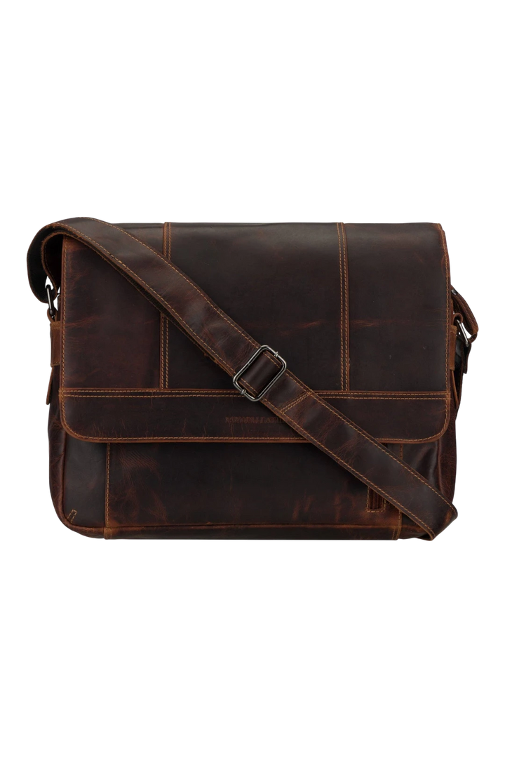 Jordan Leather Messenger Bag 15.6" – Chestnut