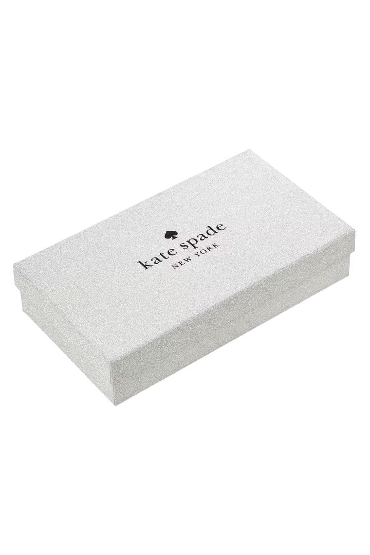 Kate Spade Tinsel Boxed Large Slim Card Holder – Glitter Black