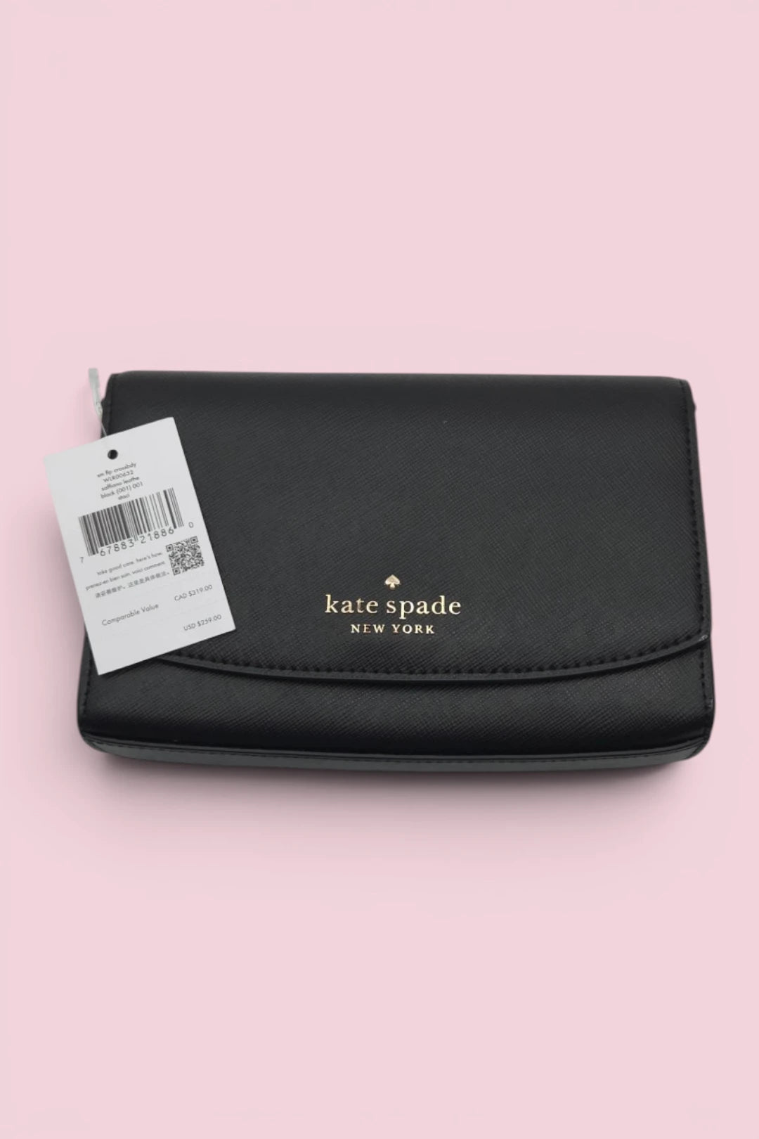 Kate Spade Staci Small Flap Crossbody Bag – Black