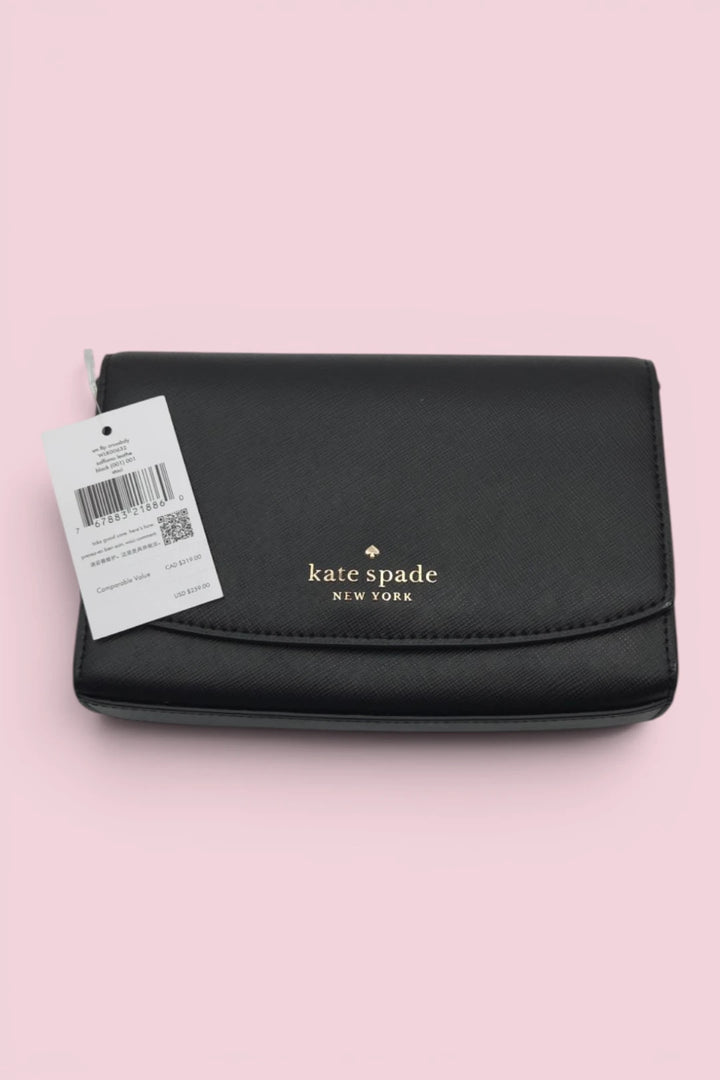 Kate Spade Staci Small Flap Crossbody Bag – Black