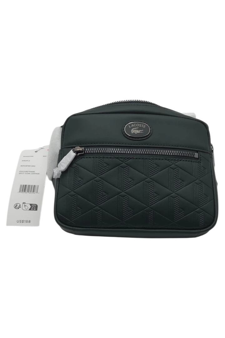Lacoste Embossed Monogram Reporter Bag – Dark Green