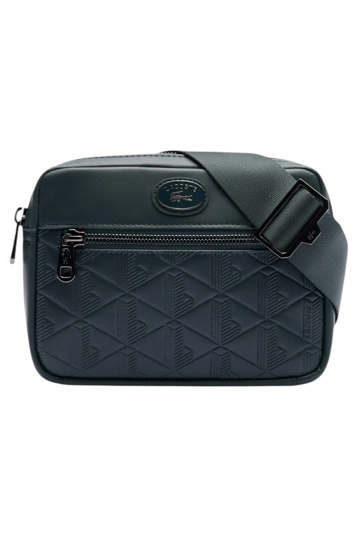 Lacoste Embossed Monogram Reporter Bag – Dark Green