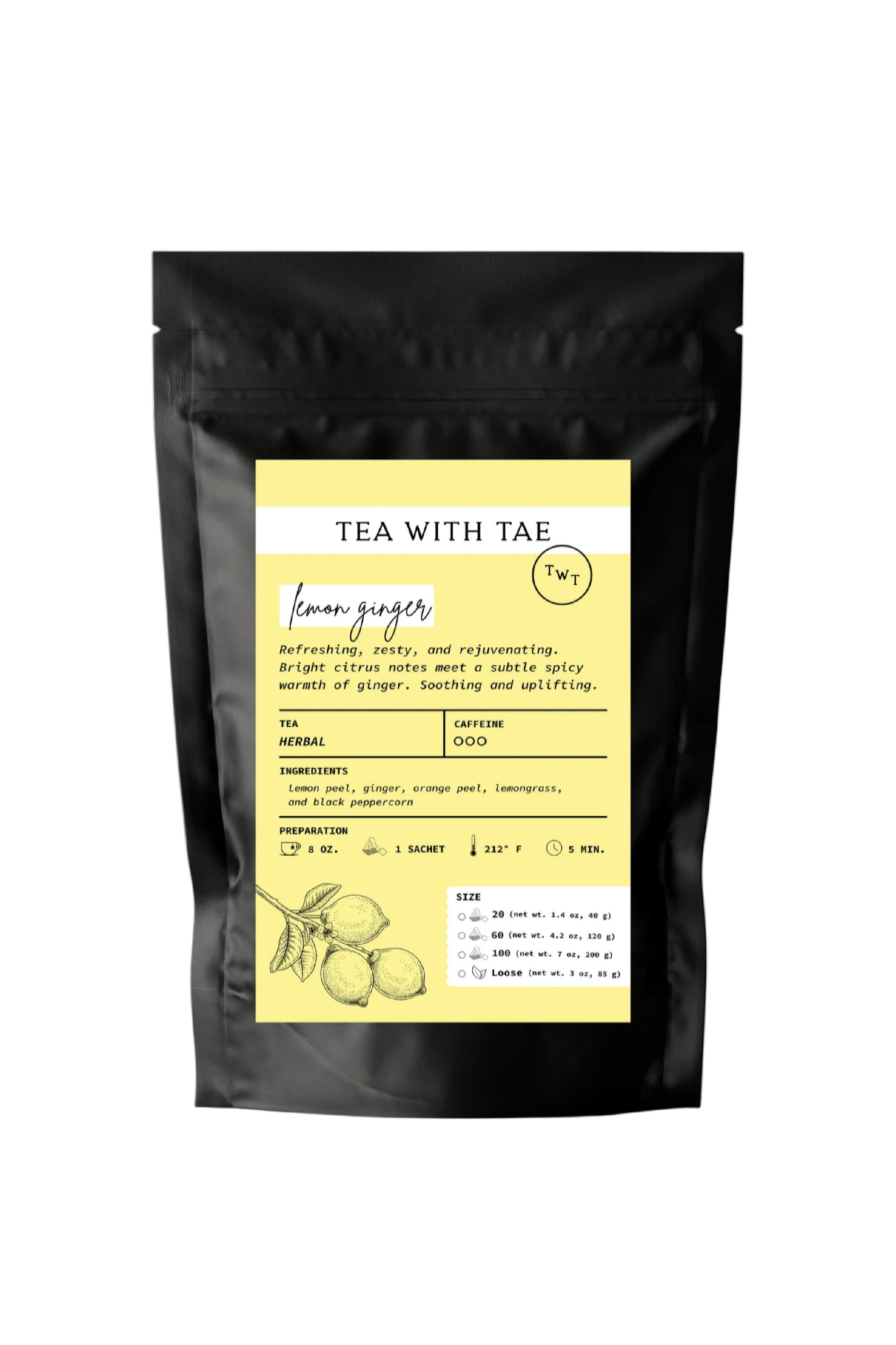 Lemon Ginger Herbal Tea Pouch