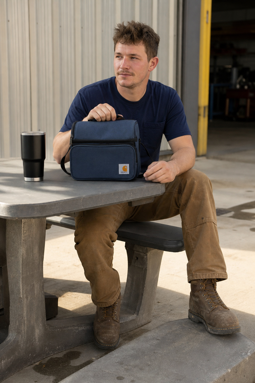 Carhartt Insulated 12-Can Two-Compartment Lunch Cooler – Navy
