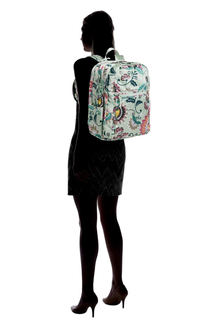 Vera Bradley Lighten Up Grand Backpack – Mint Flowers
