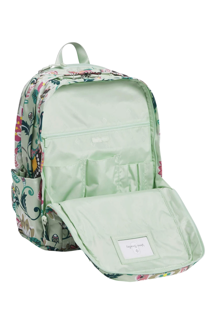 Vera Bradley Lighten Up Grand Backpack – Mint Flowers