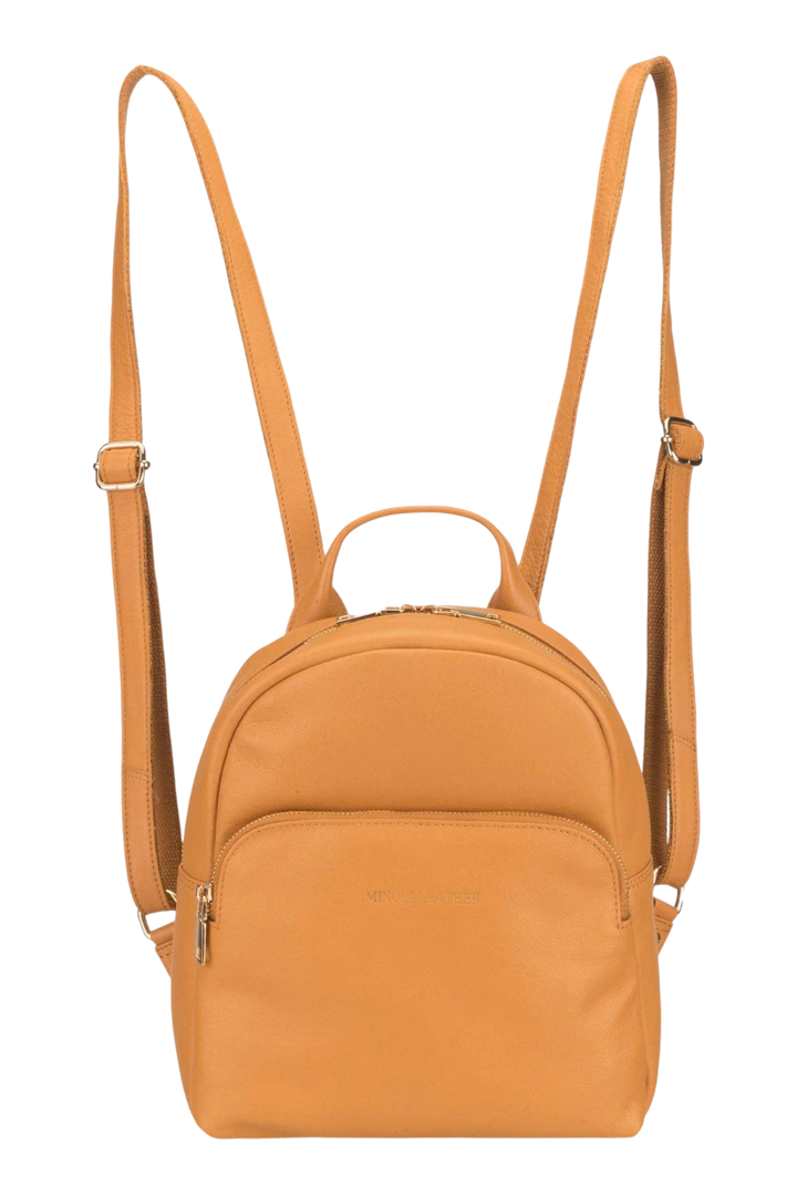 Minori Leather Madison Women's Full-Grain Nappa Leather Backpack – Tan