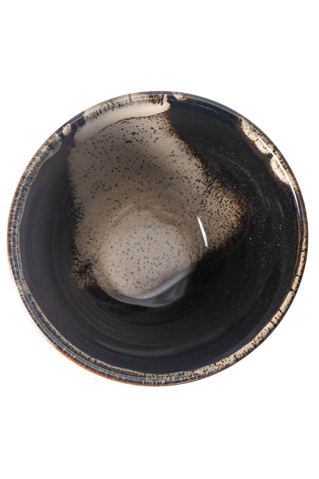 Matcha Bowl – Rokubei Machawan Brown & White (12 oz)