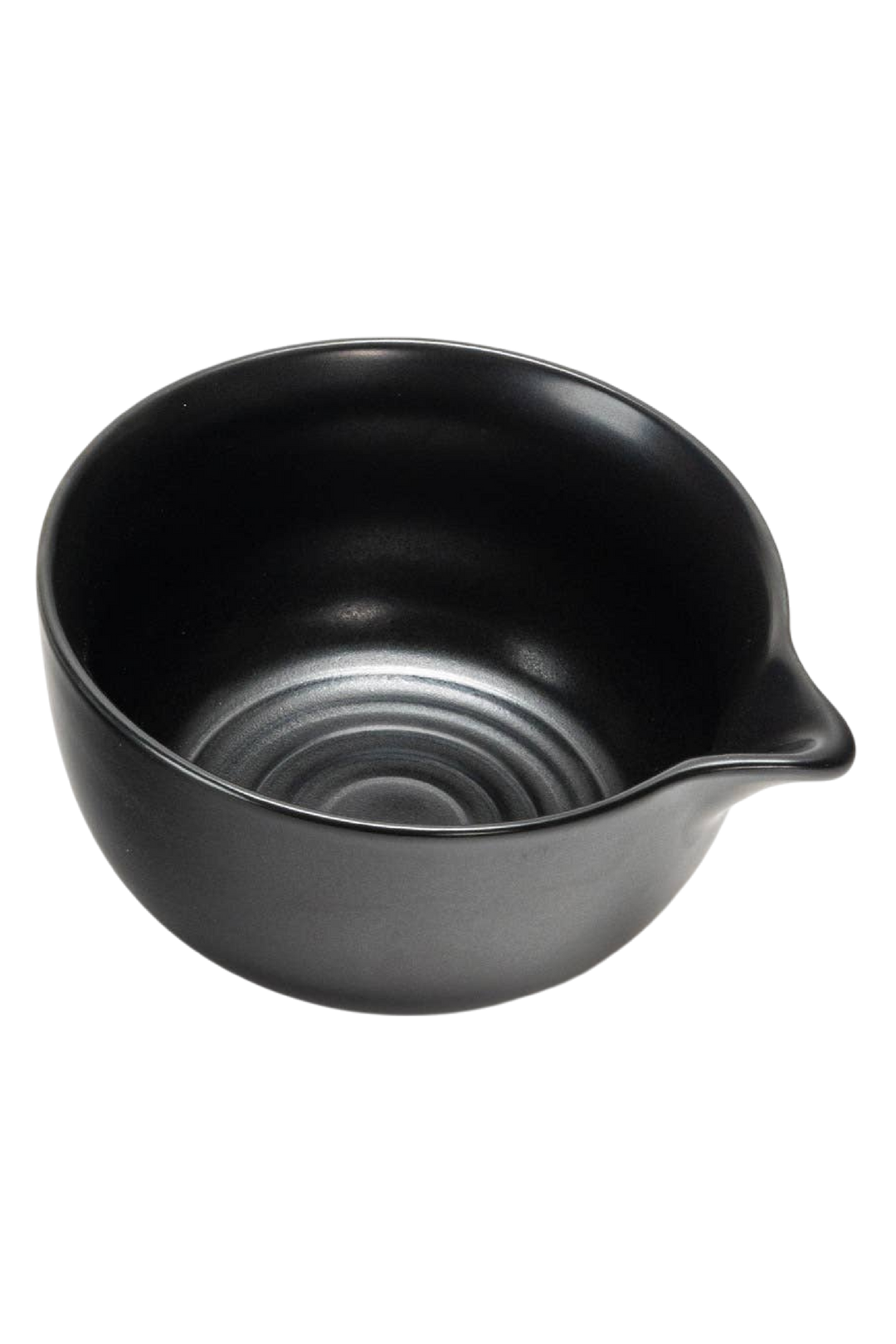 Matcha Latte Bowl with Spout – Black Matte (10 oz)